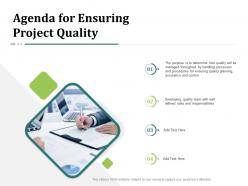 Agenda for ensuring project quality determine roles ppt powerpoint presentation elements