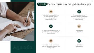 Agenda For Enterprise Risk Mitigation Strategies Ppt Slides Infographic Template