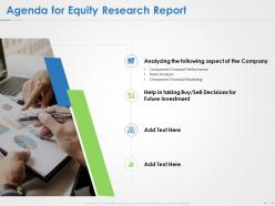 Agenda for equity research report ppt powerpoint presentation summary format