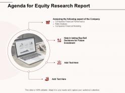 Agenda for equity research report ratio aspect ppt powerpoint presentation icon background images
