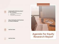 Agenda for equity research report sell decisions ppt powerpoint presentation styles samples