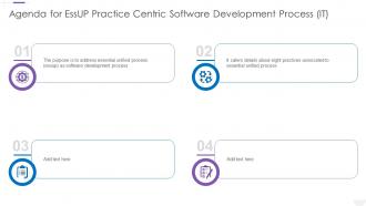 Agenda For Essup Practice Centric Software Development Process It
