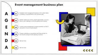 Agenda For Event Management Business Plan Ppt Ideas Background Images BP SS