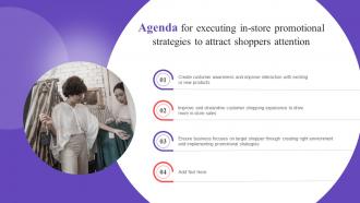 Agenda For Executing In Store Promotional Strategies To Attract Shoppers Attention MKT SS V
