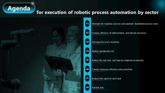 Agenda For Execution Of Robotic Process Automation By Sector
