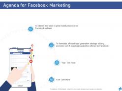 Agenda for facebook marketing digital marketing through facebook ppt themes