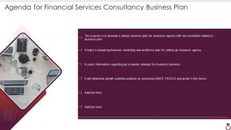 Agenda For Financial Services Consultancy Business Plan Ppt Slides Icons