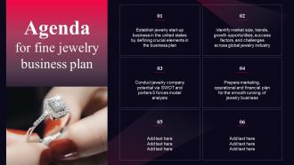 Agenda For Fine Jewelry Business Plan BP SS