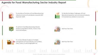 Agenda For Food Manufacturing Sector Industry Report Ppt Infographics