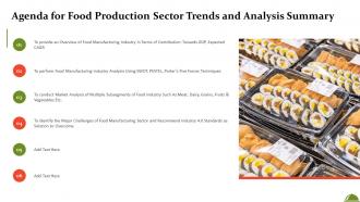 Agenda For Food Production Sector Trends And Analysis Summary Ppt Diagram Graph Charts