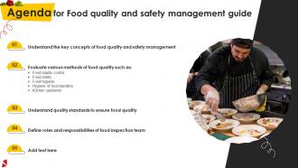 Agenda For Food Quality And Safety Management Guide