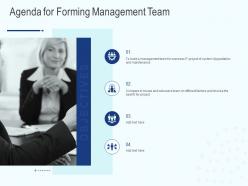 Agenda for forming management team ppt powerpoint presentation images