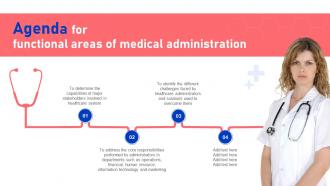 Agenda For Functional Areas Of Medical Administration