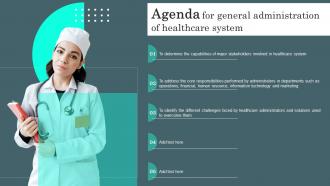 Agenda For General Administration Of Healthcare System
