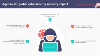 Agenda For Global Cybersecurity Industry Report Powerpoint Presentation Grid