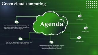 Agenda For Green Cloud Computing V2 Ppt Infographic Template Deck
