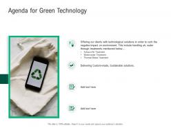 Agenda For Green Technology Sustainable Solutions Ppt Powerpoint Styles