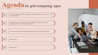 Agenda For Grid Computing Types Ppt Slides Background Images