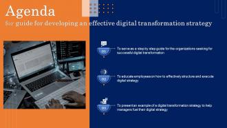 Agenda For Guide For Developing An Effective Digital Transformation Strategy MKT SS