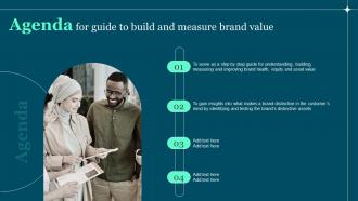 Agenda For Guide To Build And Measure Brand Value