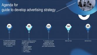 Agenda For Guide To Develop Advertising Strategy Mkt SS V