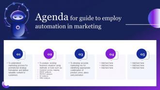 Agenda For Guide To Employ Automation In Marketing MKT SS V