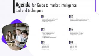 Agenda For Guide To Market Intelligence Tool And Techniques MKT SS V
