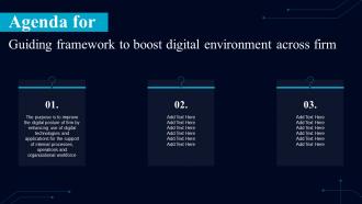 Agenda For Guiding Framework To Boost Digital Environment Across Firm