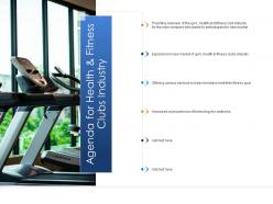 Agenda for health and fitness clubs industry health and fitness clubs industry ppt template