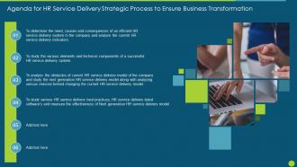 Agenda For Hr Service Delivery Strategic Process To Ensure Business Transformation