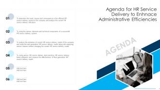 Agenda For HR Service Delivery To Enhnace Administrative Efficiencies