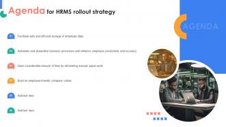 Agenda For HRMS Rollout Strategy Ppt Ideas Example Introduction