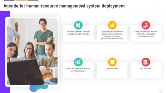 Agenda For Human Resource Management System Deployment Ppt Icon Designs Download