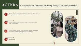 Agenda For Implementation Of Shopper Marketing Strategies For Retail Promotion