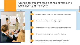 Agenda For Implementing A Range Of Marketing Techniques To Drive Growth Strategy SS V