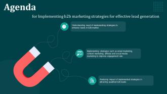 Agenda For Implementing B2B Marketing Strategies For Effective Lead Generation Mkt SS