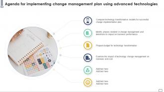 Agenda For Implementing Change Management Plan Using Advanced Technologies