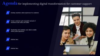 Agenda For Implementing Digital Transformation For Customer Support Ppt Layouts Model