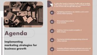 Agenda For Implementing Marketing Strategies For Business Growth MKT SS V