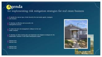 Agenda For Implementing Risk Mitigation Strategies For Real Estate Business