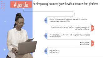 Agenda For Improving Business Growth With Customer Data Platform MKT SS V
