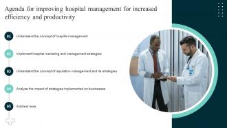 Agenda For Improving Hospital Management For Increased Efficiency And Productivity Strategy SS V