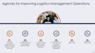 Agenda for improving logistics management operations