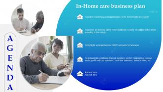 Agenda For In Home Care Business Plan Ppt Icon Example Introduction BP SS