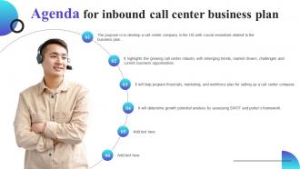 Agenda For Inbound Call Center Business Plan BP SS