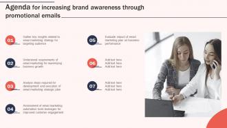 Agenda For Increasing Brand Awareness Through Promotional Emails