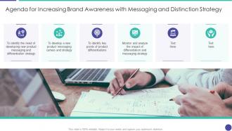 Agenda for increasing brand awareness with messaging and distinction strategy