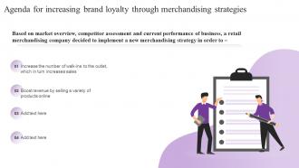 Agenda For Increasing Brand Loyalty Through Merchandising Strategies