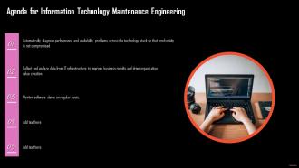 Agenda For Information Technology Maintenance Engineering Ppt Styles Clipart