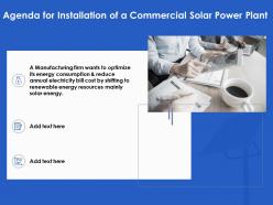 Agenda for installation of a commercial solar power plant ppt powerpoint professional tips